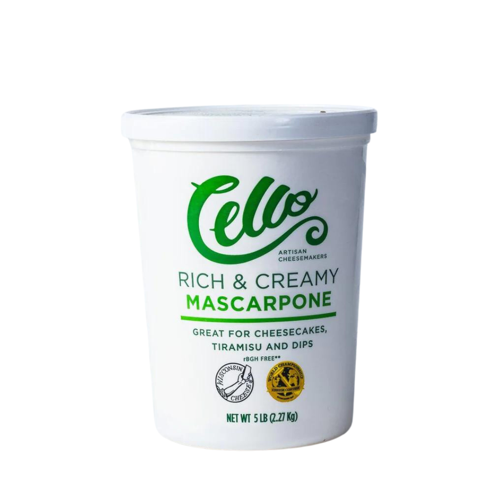 Caja de marcapone (Rich & Creamy) verde Cello con botes de 2.27 kg